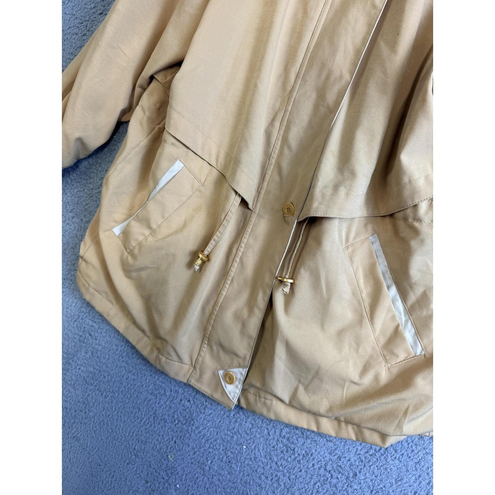 Vintage Innovations by‎ Izzi Jacket Womens Large Tan Zip Snap Drawstring 80s - Picture 7 of 16